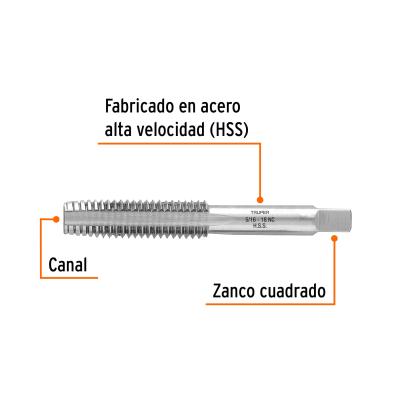 MACHUELO SEMICONICO 5/16 X 18 CUERDA GRUESA TRUPER (11407)