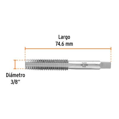 MACHUELO SEMICONICO 3/8 X 16 CUERDA GRUESA TRUPER (11409)