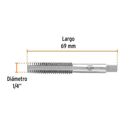 MACHUELO SEMICONICO  1/4 X 20 CUERDA GRUESA TRUPER (11405)