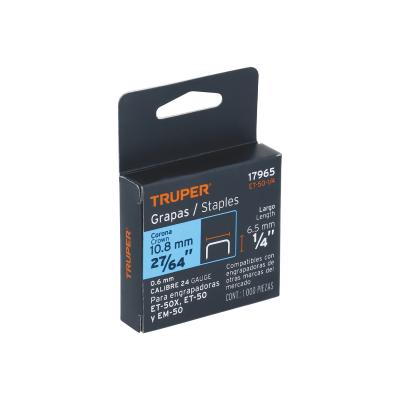 GRAPA PARA ET-50 1/4 CAJA CON 1000 PZAS TRUPER (17965)