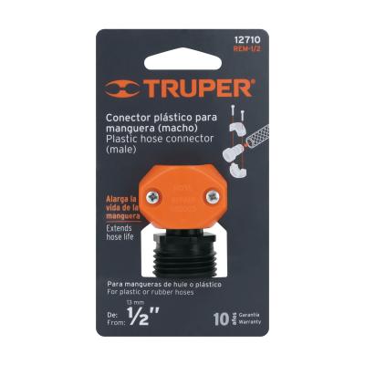 CONECTOR P/MANGUERA PLAST MACHO 1/2 TRU (12710)