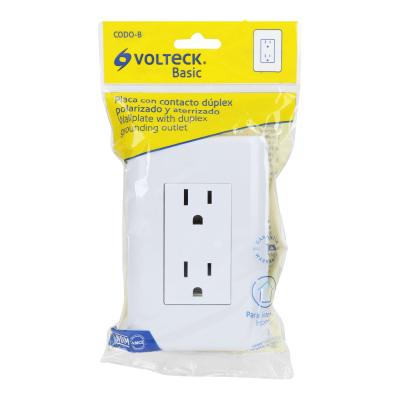 CONTACTO DUPLEX 2 POLOS Y TIERRA VOLTECK BASIC (25076)