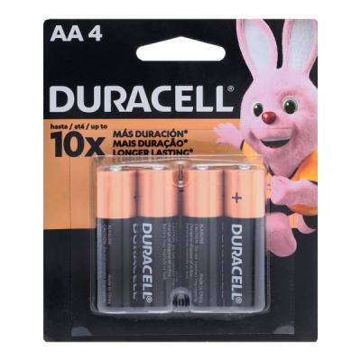 PAQUETE DE 4 PIEZAS PILA ALCALINA AA DURACELL (MN1500P)
