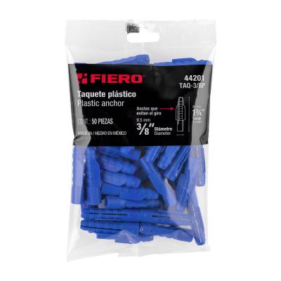 TAQUETE 3/8 PLASTICO 50PZAS FIERO (44201)