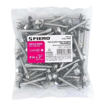 PIJA HEXAGONAL PUNTA DE BROCA CON RONDANA 2 FIERO (44409)