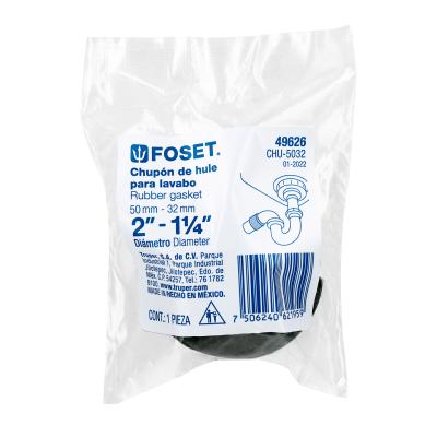 CHUPON DE HULE NEGRO PARA LAVABO 50-32 MM FOSET (49626)
