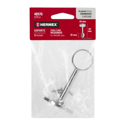 SOPORTE PARA TUBO REDONDO CROMADO HERMEX (48976)