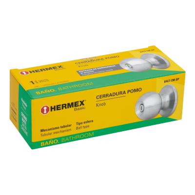 Cerradura De Pomo Cromo Baño Hermex (23663)