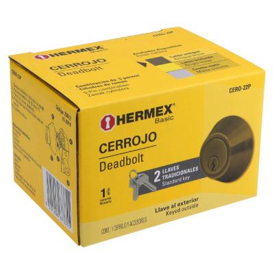 CERROJO LATÓN ANTIGUO LLAVE HERMEX (23612)