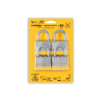 CANDADO LAMINADOS BLISTER 4 PIEZAS HERMEX BASIC (20507)