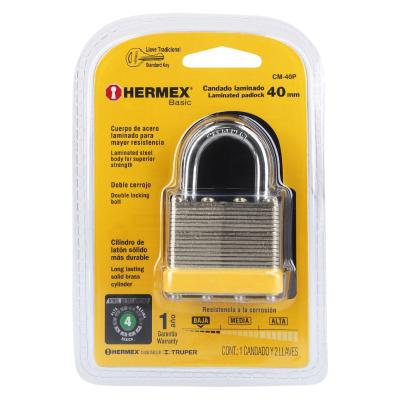 CANDADO LAMINADO 40MM GANCHO CORTO HERMEX (23503)