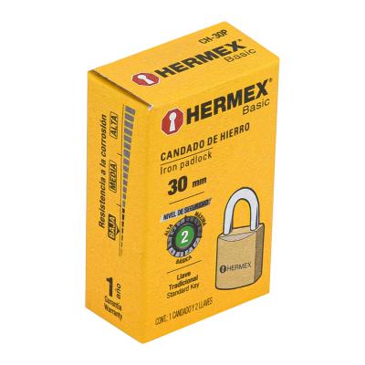 CANDADO HERMEX 30MM GANCHO CORTO (23522)