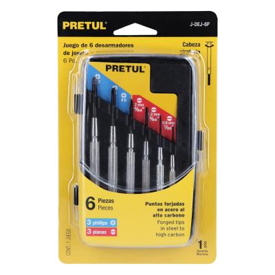 JUEGO DESARMADORES METÁLICOS DE PRECISIÓN 6 PIEZAS PRETUL (21382)