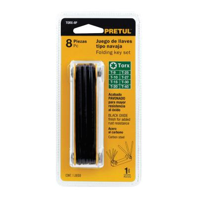 JUEGO DE 8 LLAVES TORX TIPO NAVAJA PRETUL (21395)