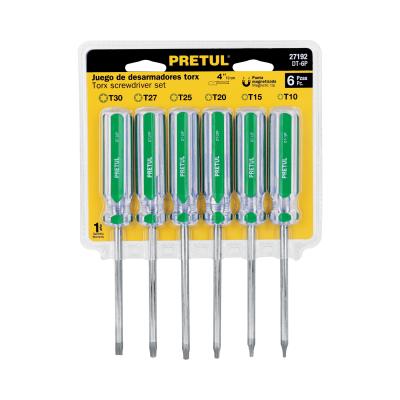JUEGO DE DESARMADORES TORX 6 PIEZAS PRETUL (27192)