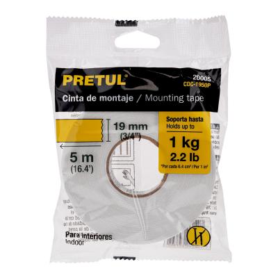CINTA DE DOBLE CARA 19MM X 5M PRETUL (20005)