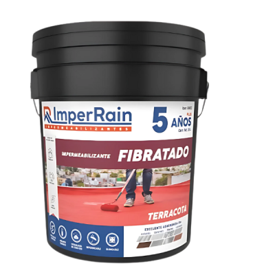 IMPERMEABILIZANTE 5 AÑOS FIBRATADO 19 LTS IMPER RAIN (58647)