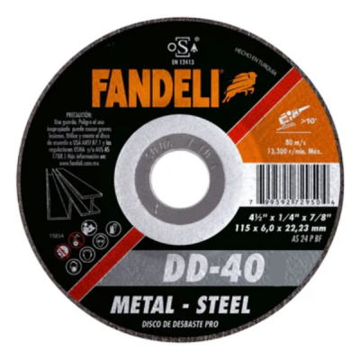 DISCO DE DESBASTE METAL 4 1/2  FANDELI (76452)